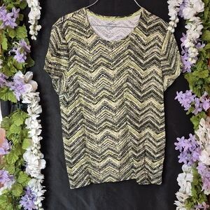 croft & barrow Zigzag Short Sleeve Tee in Yellow and Black